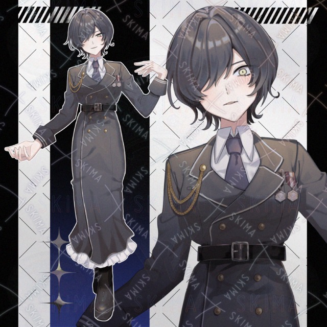 【表情差分6種】軍服の女性キャラ