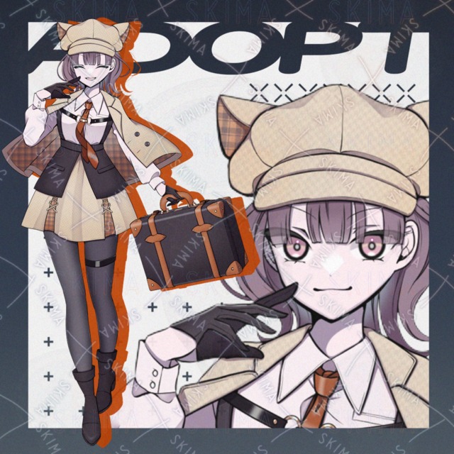 探偵/ジャーナリスト/トランクケース/猫耳【表情10種類】