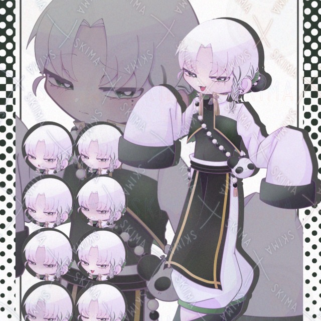 【表情10種】パンダっぽいチャイナ男子