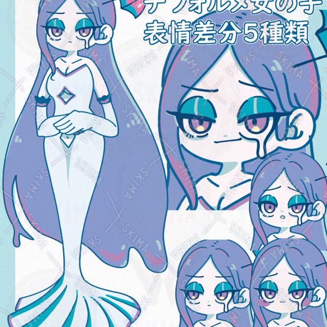 デフォルメ女の子 表情差分5種類