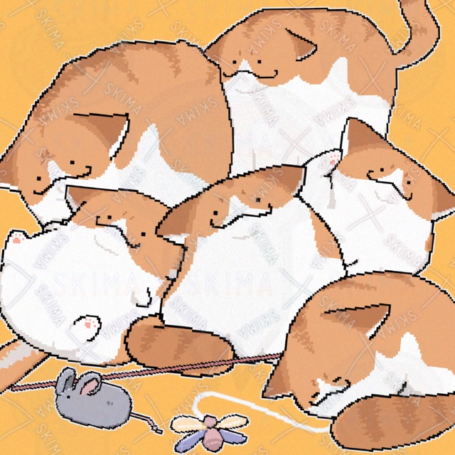 イカ耳のねこ　おもちゃ付