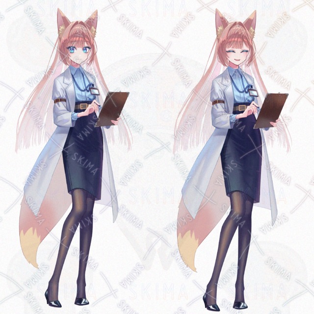 Image 2 of Adopt/Immediate delivery｜TRPG Stand-up Picture｜Chemo Girl in White｜Expressions 9+Glasses/Shirokofuku