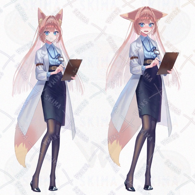 Image 3 of Adopt/Immediate delivery｜TRPG Stand-up Picture｜Chemo Girl in White｜Expressions 9+Glasses/Shirokofuku