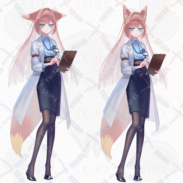 Image 4 of Adopt/Immediate delivery｜TRPG Stand-up Picture｜Chemo Girl in White｜Expressions 9+Glasses/Shirokofuku