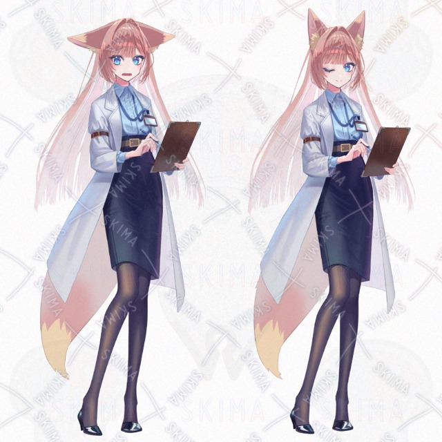 Image 5 of Adopt/Immediate delivery｜TRPG Stand-up Picture｜Chemo Girl in White｜Expressions 9+Glasses/Shirokofuku