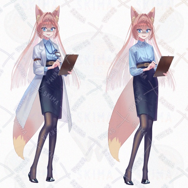 Image 6 of Adopt/Immediate delivery｜TRPG Stand-up Picture｜Chemo Girl in White｜Expressions 9+Glasses/Shirokofuku