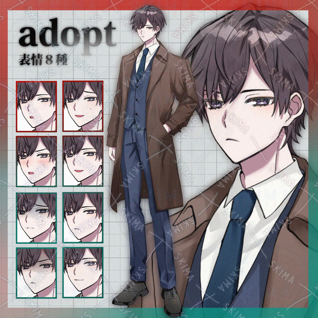 男性立ち絵【表情８種】