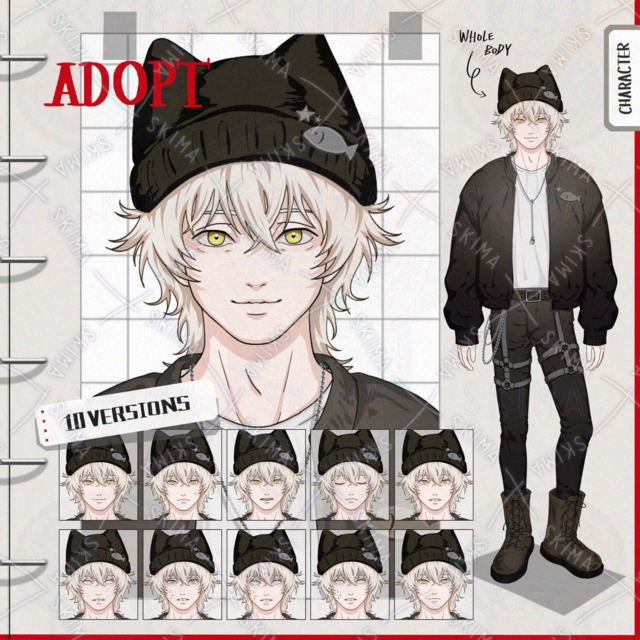 【表情10種】猫耳ニット帽の少年