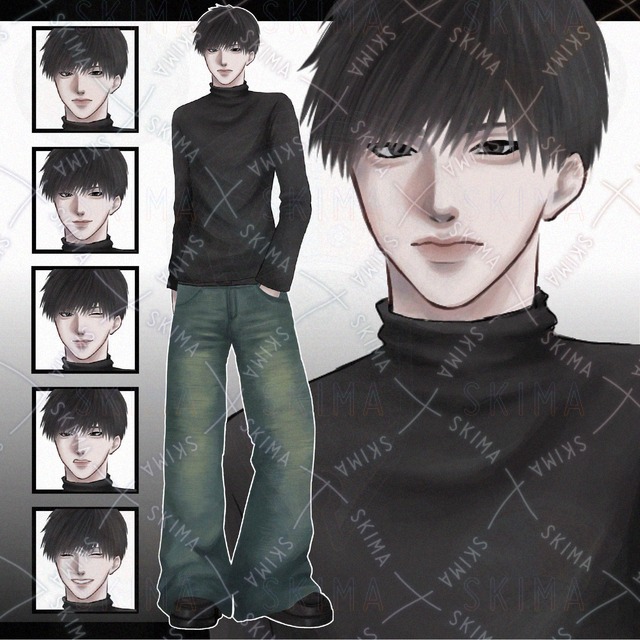 男性立ち絵【表情5種】