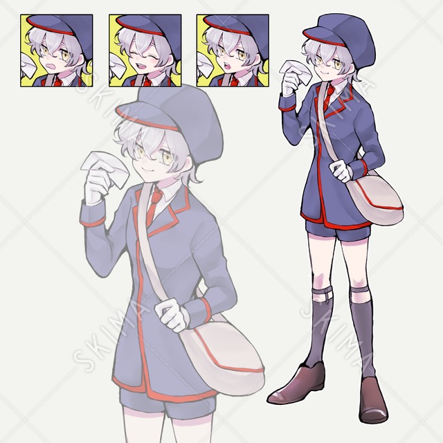 郵便配達員さん（表情4種）