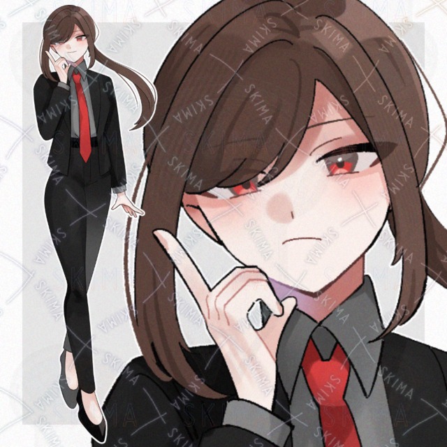 スーツの女性【表情5種】