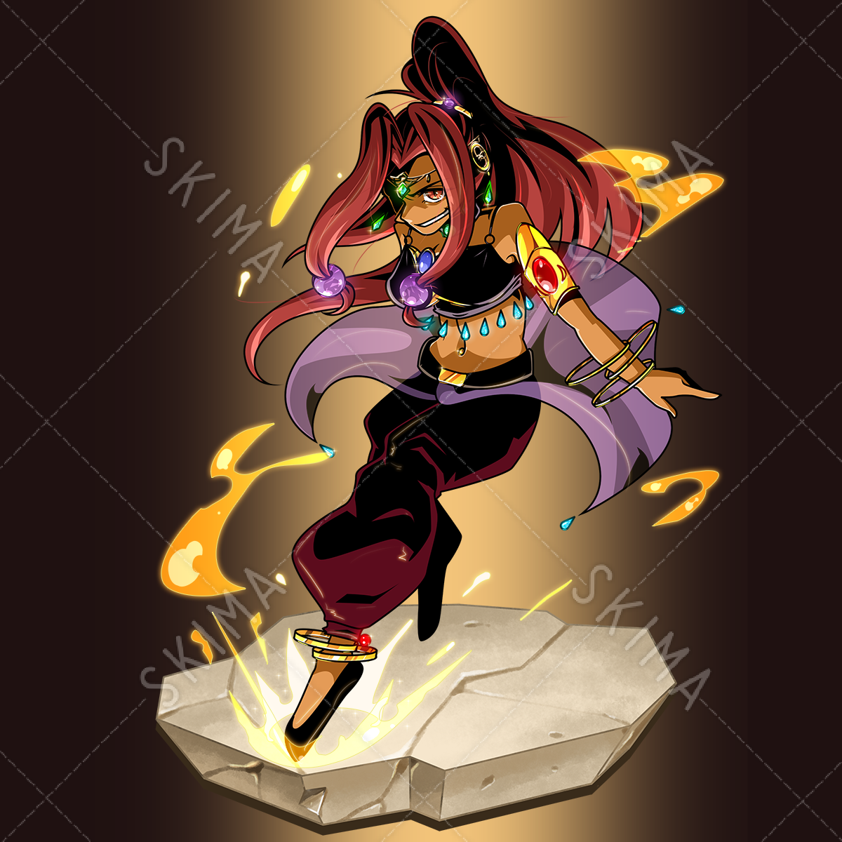 褐色元気踊り子 ソシャゲ風立ち絵 正背面 表情差分 スキマ スキルのオーダーメイドマーケット Skima