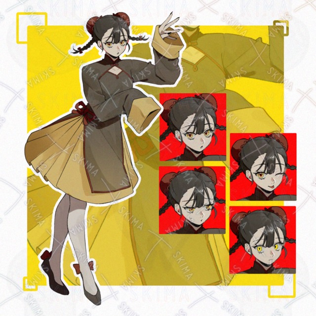 【表情全4種】チャイナ風の女の子