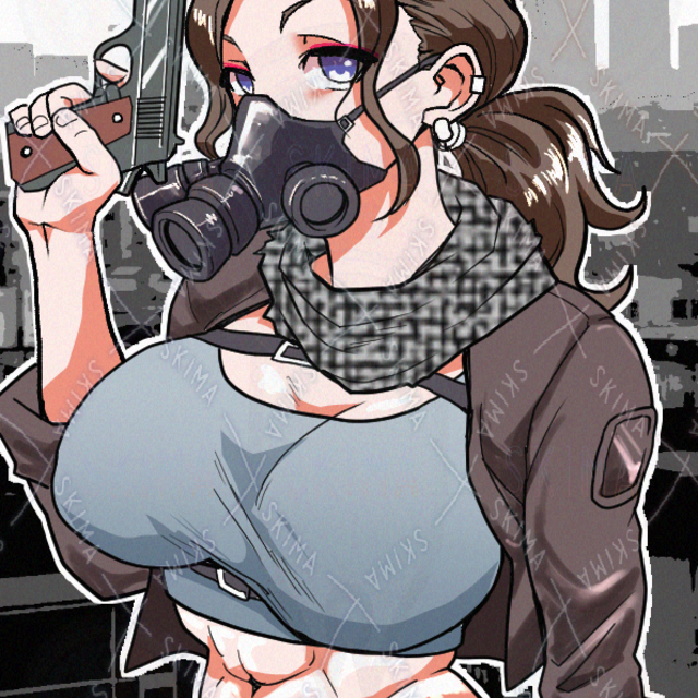 ガスマスクガール　イラスト