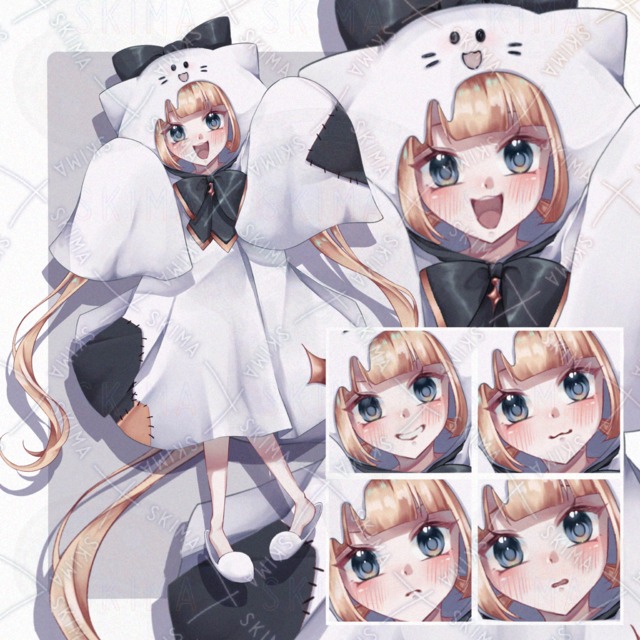 お化けモチーフの女の子【表情差分全5種】