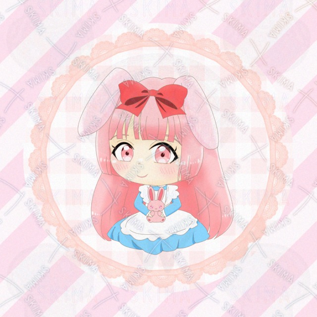 ピンク髪のうさぎの女の子