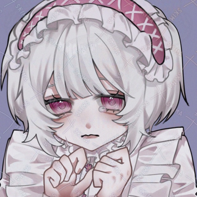 【初出品】白髪の儚げ少女アイコン【1800×1800 / 高解像度】