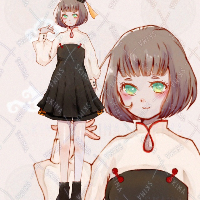 チャイナ風アイドル表情２種　帽子付き
