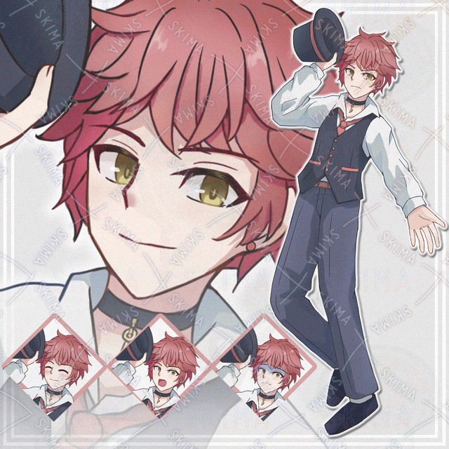 10月15日までsale【表情8種】マジシャン風な赤髪男の子【立ち絵】
