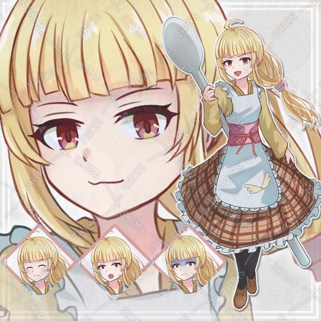 10月15日までsale【表情8種】和風エプロンの女の子【立ち絵】