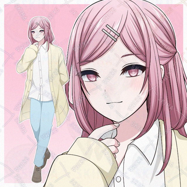 ピンク髪の私服の青年【表情差分10種】