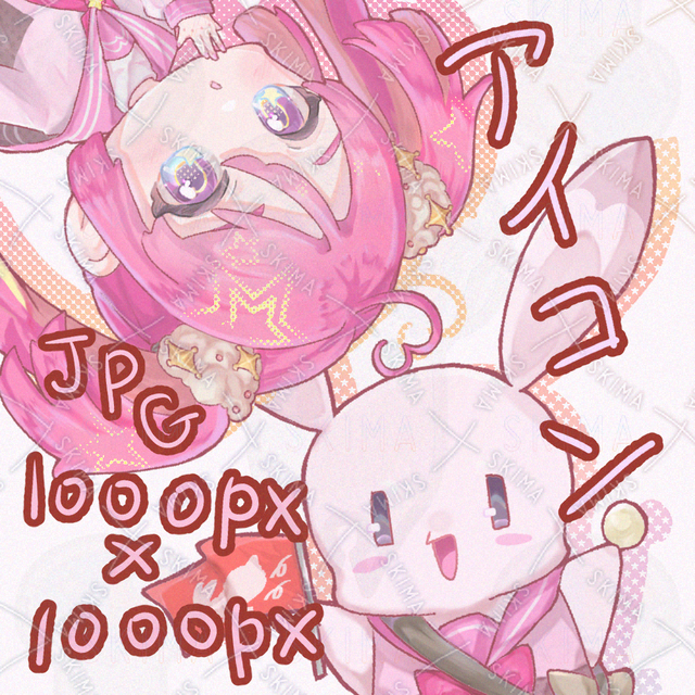 SNSアイコン：兎と兎モチーフのセーラー服の女の子デフォルメ・キャラクター