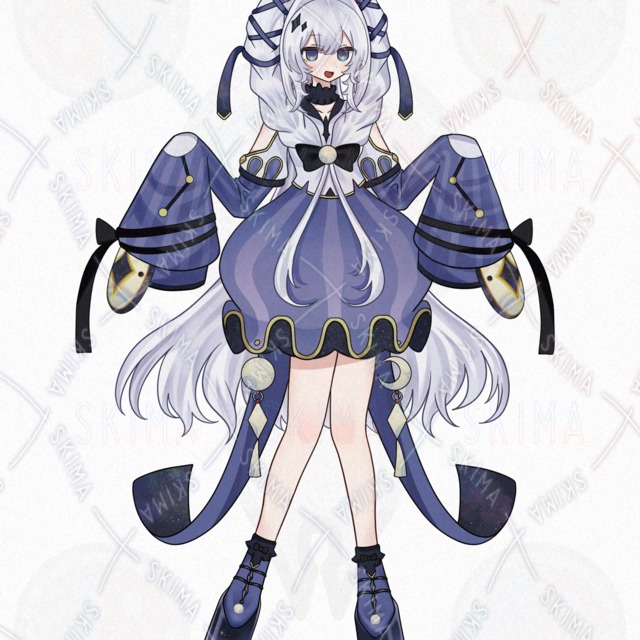 【表情7種】白髪ツインテールの女の子の商品画像6枚目