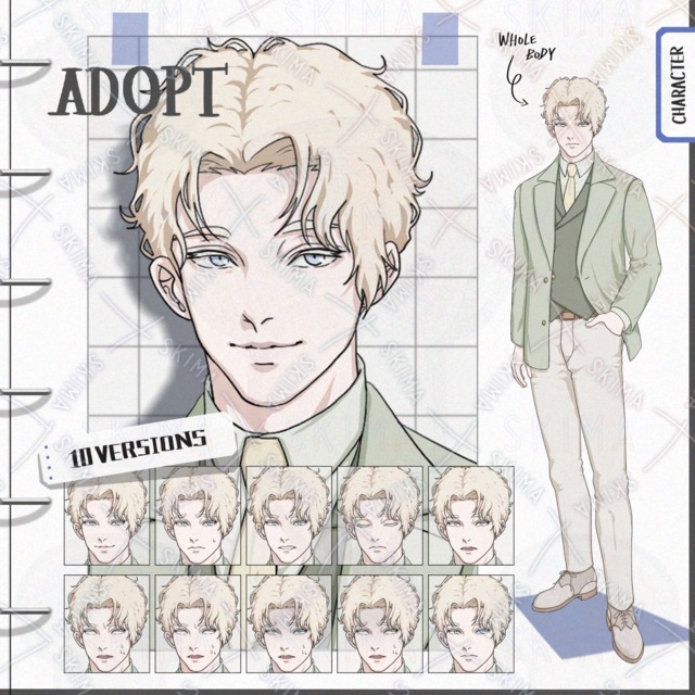 【表情10種】スーツの男性