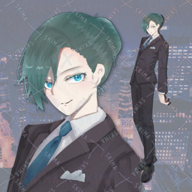 緑髪スーツのお兄さん