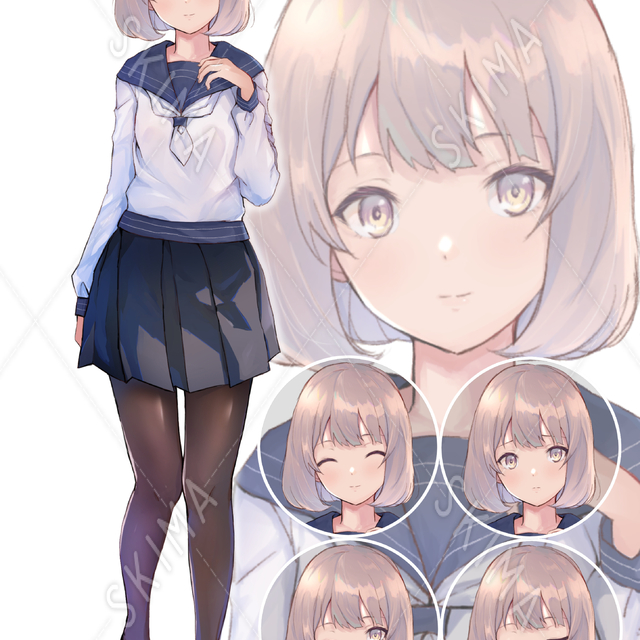 セーラー服女の子【表情差分あり】