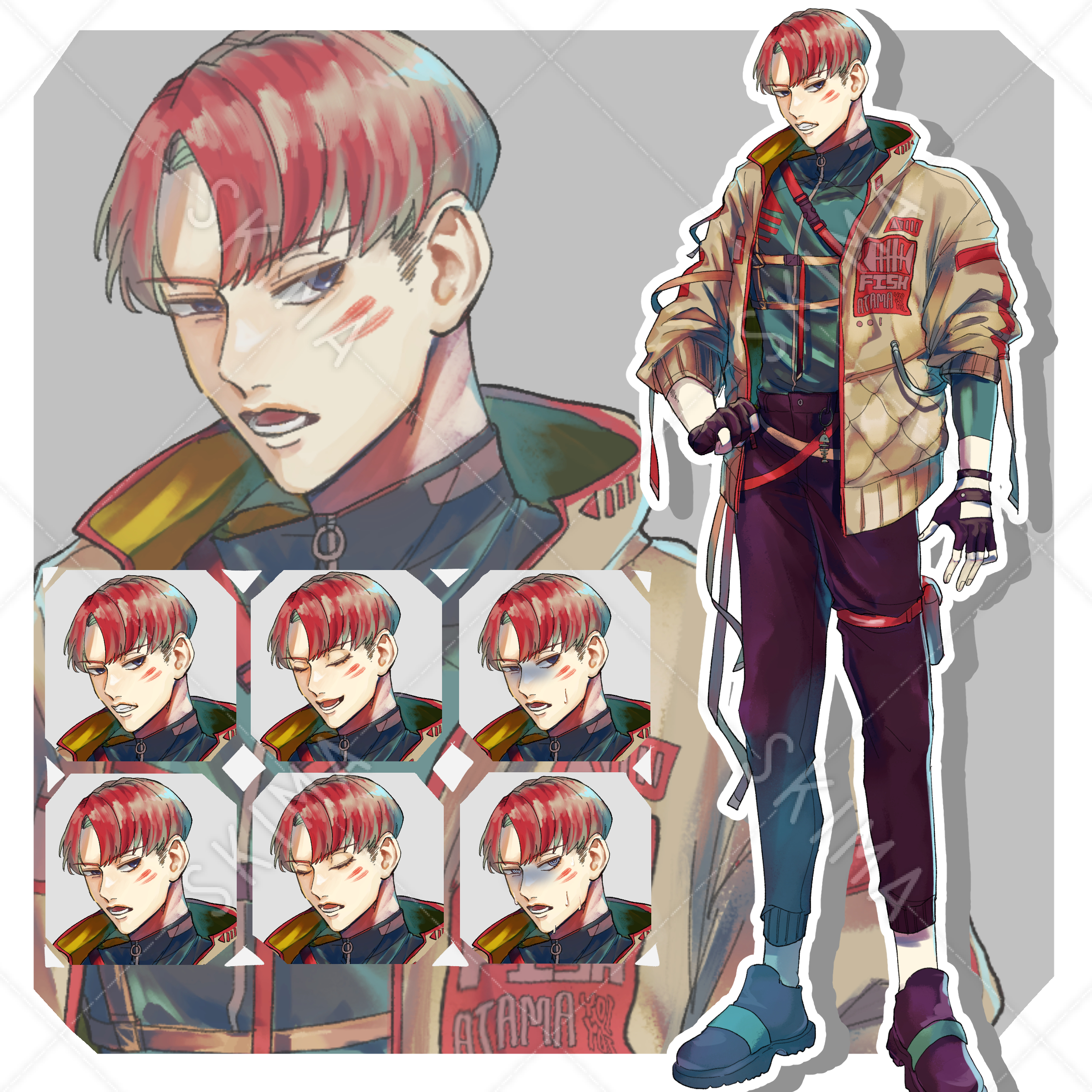 サイバーパンク 赤髪青年 スキマ スキルのオーダーメイドマーケット Skima