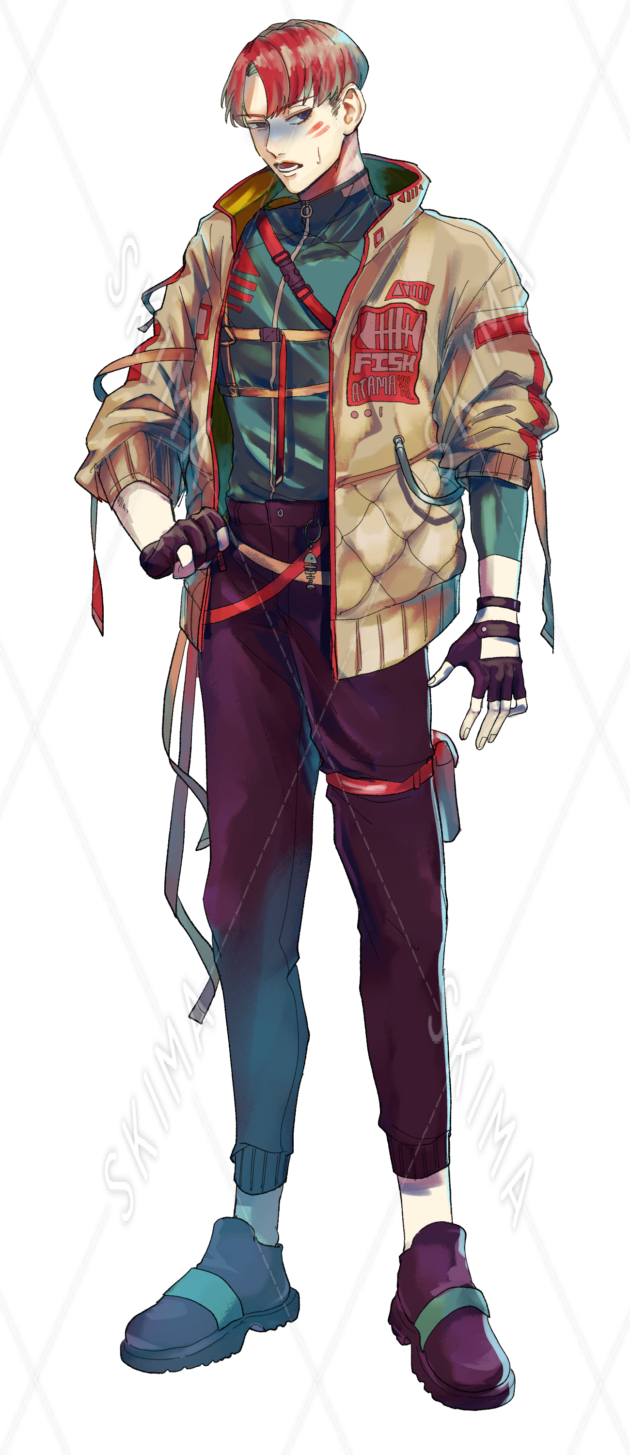 サイバーパンク 赤髪青年 スキマ スキルのオーダーメイドマーケット Skima