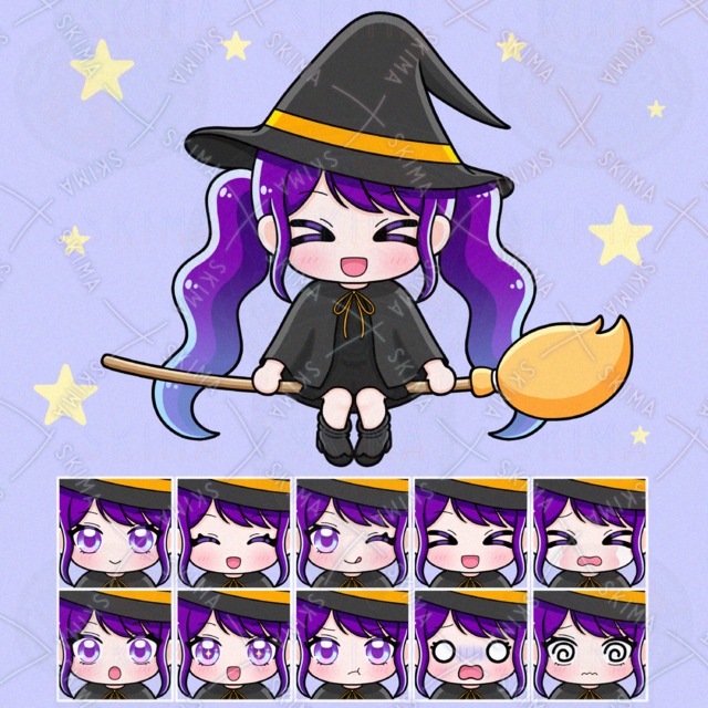 魔法使いの女の子【表情10種類】
