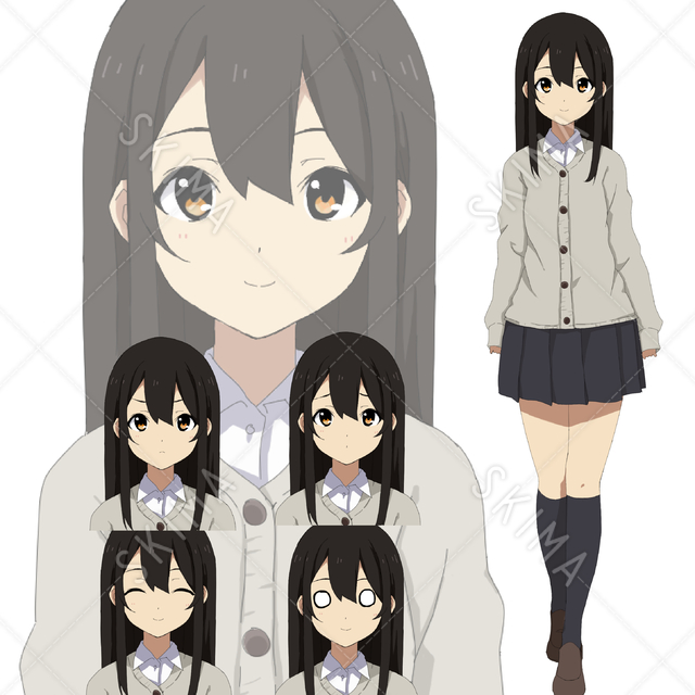 アニメ塗り女子高生立ち絵【表情差分あり】