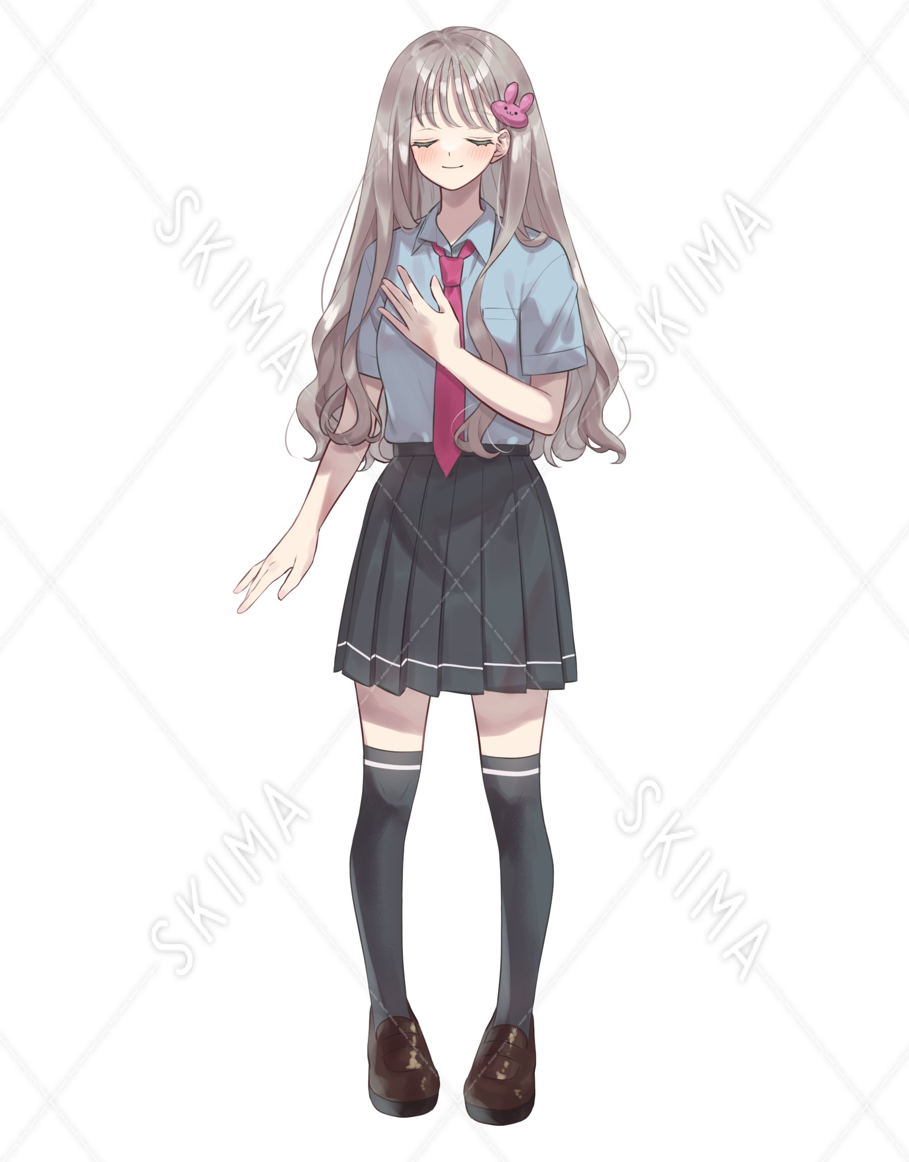 ふわふわ女子高生 表情6種 スキマ スキルのオーダーメイドマーケット Skima