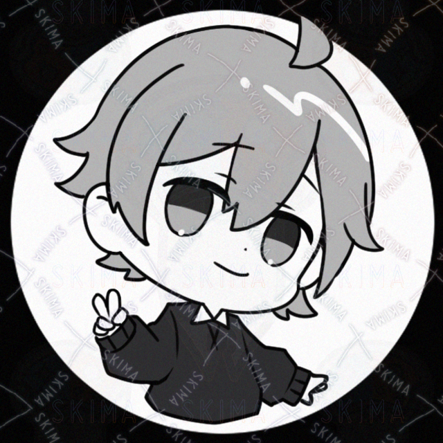 シンプルモノクロ男の子★ちびキャラアイコン【全4種】