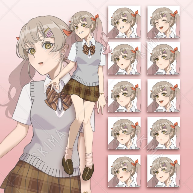 制服の女の子【表情差分10種】