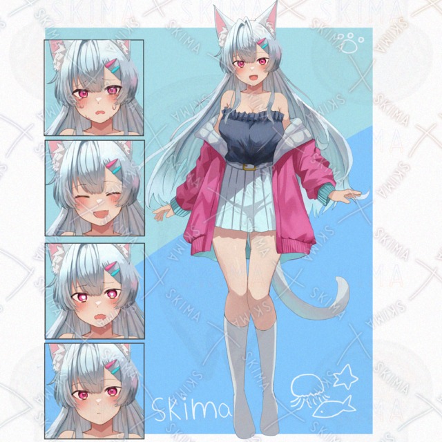 表情差分8種　猫の女の子
