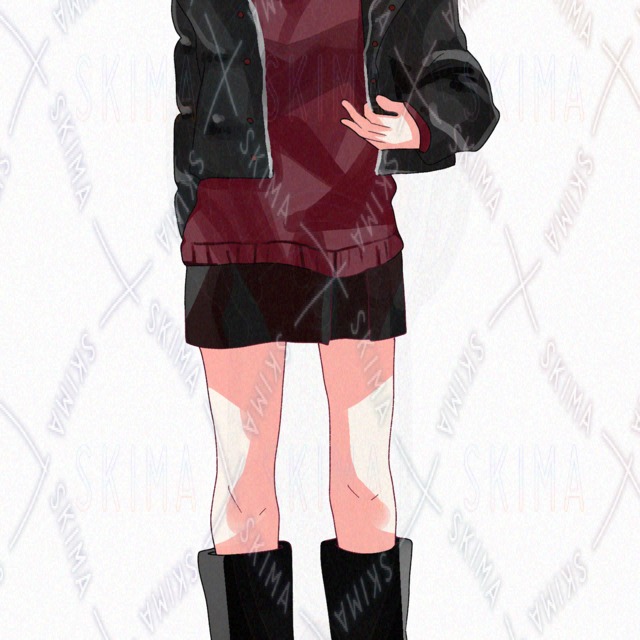 Girl in red winter dress [4 diff. 的商品圖片第 5 張