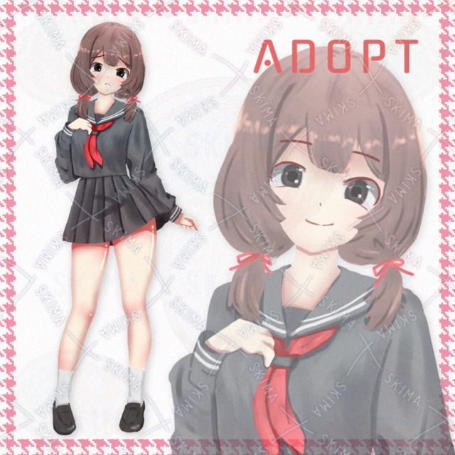 【差分7種】黒セーラー服の女の子