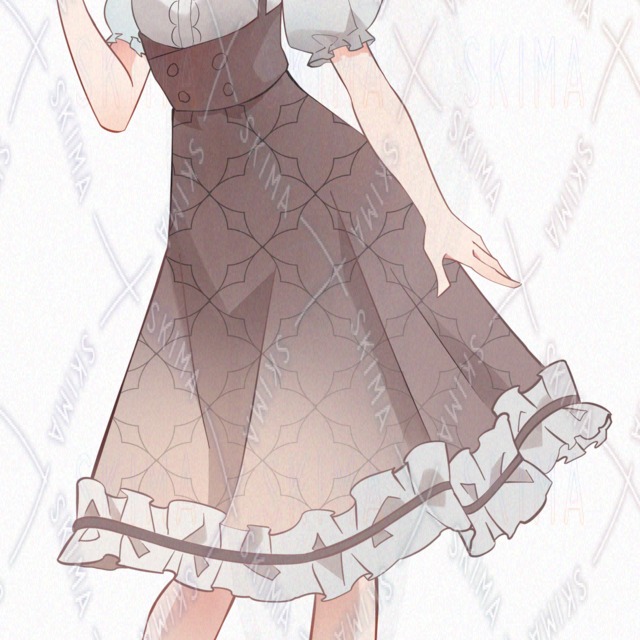 Image 2 of adopt clothes, brown-haired girl [7 overall standing expressions].