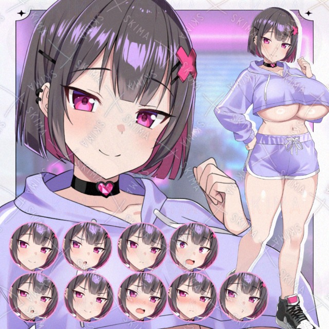 ツンデレ妹系ヒロイン立ち絵【表情差分９種】