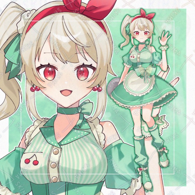 【表情差分5種】メロンクリームソーダなダイナーちゃん