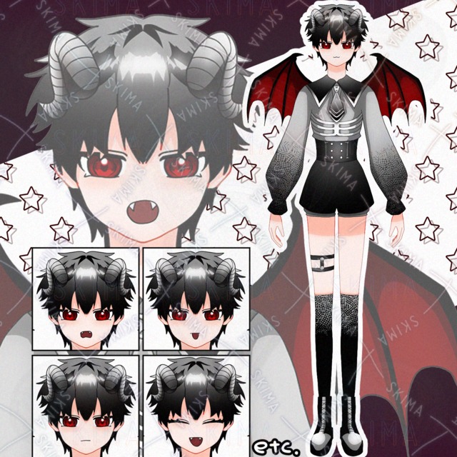 【表情差分7種類+a】中性・小悪魔