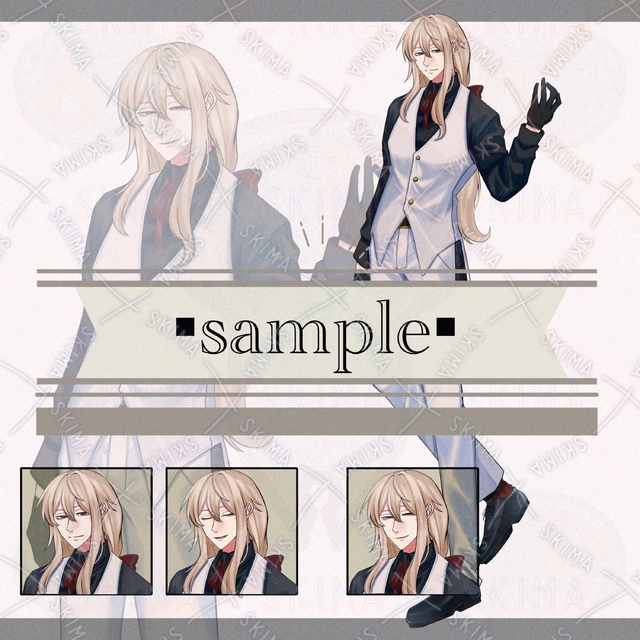 【全身立ち絵】金髪の男性