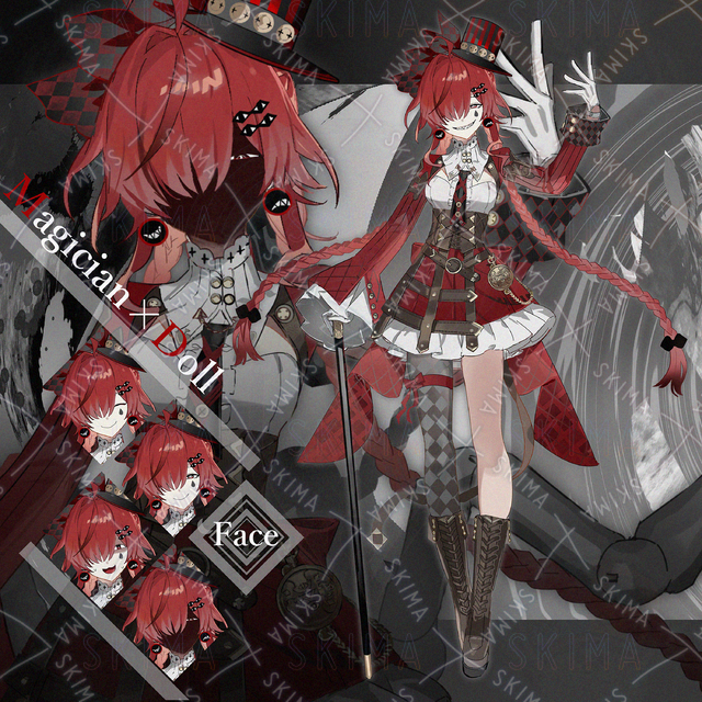 赤い手品師の女性