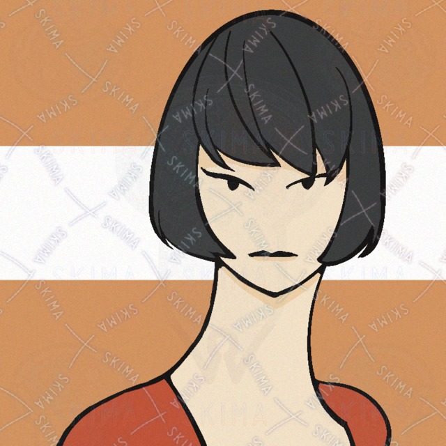 おかっぱ女性アイコン