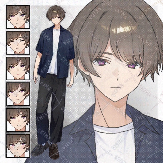 私服の男性【表情差分6種 計7枚】