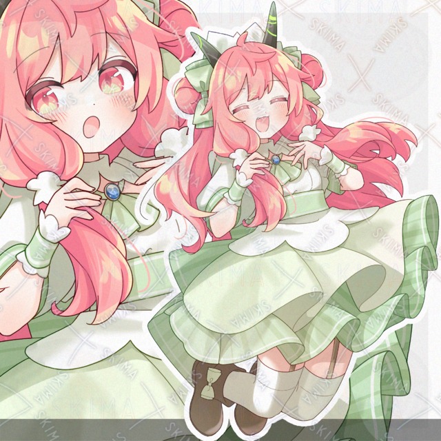 ピンク髪角っ子