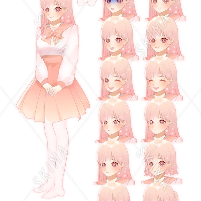 立ち絵　表情差分10枚　🌸